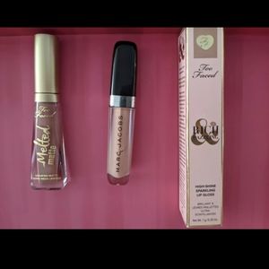 Too faced Lip Gloss Sunset Crush Full size， travel size Marc Jacobs nude lip +
